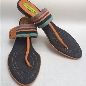 Materia Prima rainbow kitten heel sandals SZ 9